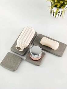 4-Piece Bathroom Sink Stone Drip Tray Set, Diatomite Kitchen Soap Dish Holder, Stone Coasters, Bathroom Decor & Organizer, Natural Moisture Absorbing Stoneware, Countertop Storage - multicolor - View 6