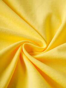 LOONEY TUNES X SHEIN 女童卡通鸭子印花圆领短袖休闲上衣套装 - 黃色 - 查看 3