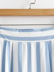GlowEve 女士休闲蓝白条纹裙 - 藍白色 - 查看 4