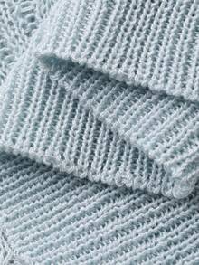 DAZY Women's Elegant 3D Flower & Pearl V-Neck Short Sleeve Cardigan, Summer - Blue - View 7