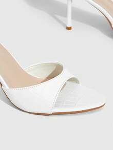 CUCCOO SZL Women's Elegant Minimalist Heeled Sandals For Commuting - White - View 6