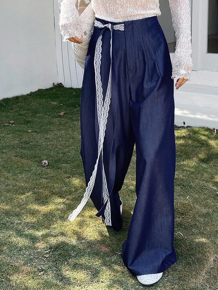 Women's Pleated Straight Leg Loose Casual Everyday Pants