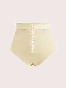 SHEIN CURVE+ Curve Plus High Waist Shapewear Panties - Khaki - View 3