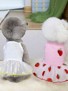 PETSIN Dog Clothing, Cat Clothing, Animal Skirts, Pet Spring/Summer New Collection, Puppy Dress, Princess Versatile Dress, Printed Stripes, Small Animal Clothing, Cool Sunscreen - Multicolor - View 9