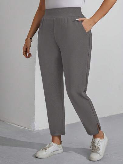 SHEIN LUNE Plus Size Women's Casual Commuter Pants