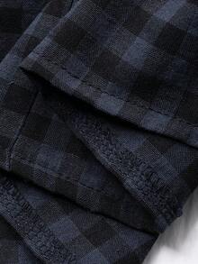 DAZY 女士格子V领无袖中长连衣裙 - 黑色 - 查看 9