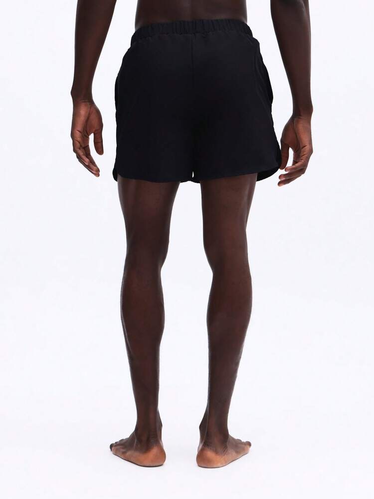 Curved Hem Beach Swim Shorts