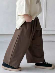 DAZY Young Boy Casual Loose Fashionable Versatile Pants - Brown - View 5