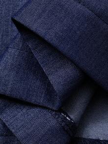 DAZY 女士褶裥直筒宽松休闲日常裤 - 藏蓝色 - 查看 8