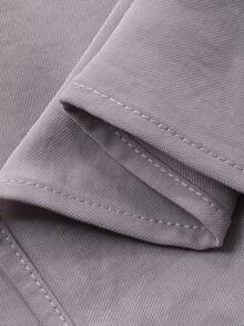 DAZY 女士优雅纯色泡泡袖上衣和半裙两件套，春夏婚礼宾客礼服 - 紫色 - 查看 8