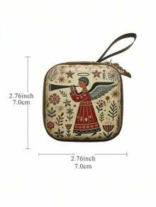 便携式圣母玛利亚祈祷念珠收纳袋，拉链式，7x7厘米，宗教用品，优雅卡通基督教首饰盒，信徒 - 彩色 - 查看 13