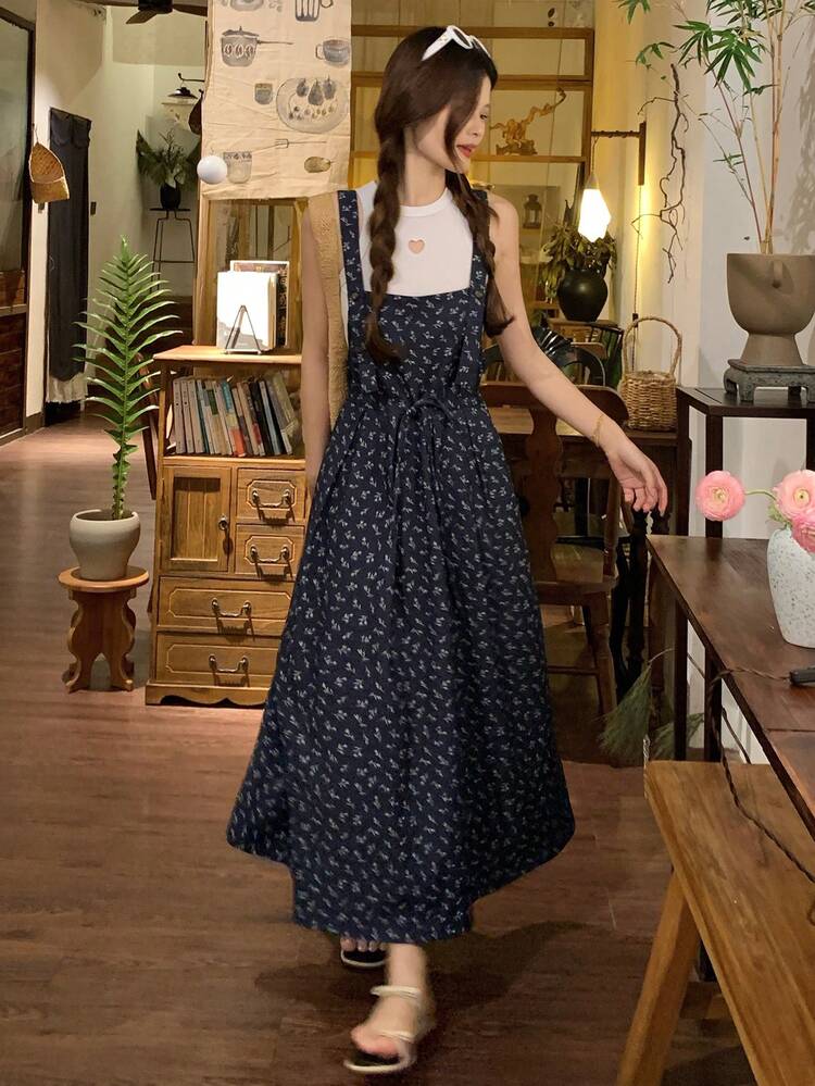 Women's Minimalist Print Sleeveless Short Dress Sundress Summer Boho