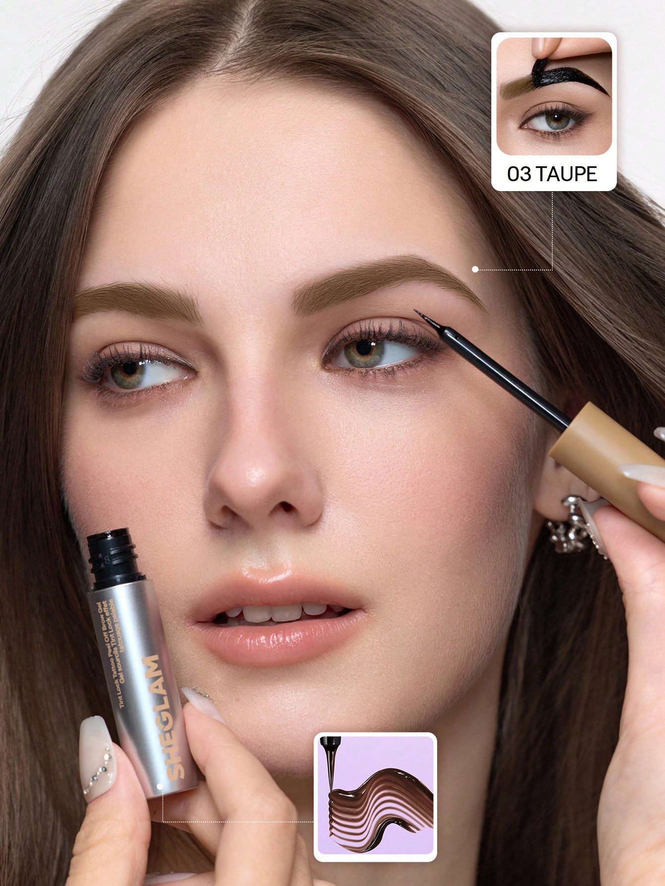 Tint Lock Tattoo Peel Off Brow Gel-Taupe 8
