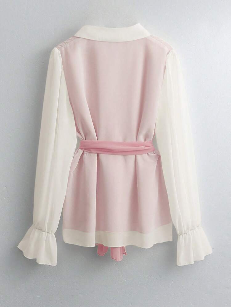 GlowEve Conjunto de camisa polo y pantalones de moda rejuvenecedora de dopamina, 2 piezas - Rosa - Añade 2