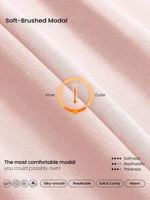 GLOWMODE Áo nỉ chui đầu dáng rộng, dài đến eo, chất liệu Modal mềm mại, ấm áp, có gấu áo cong kiểu bong bóng và cổ tay áo bo gân, thích hợp mặc hàng ngày. - Hồng - Xem 6