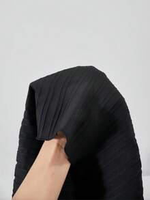 SHEIN ChillGRL Streecool 少女百褶裙，长裙，蛋糕裙，撞色波浪荷叶边，优雅休闲，适合日常穿着，四季皆宜 - 黑色 - 查看 10