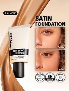 SHEGLAM Skin Sync Satin Foundation-Almond - Almond - View 1