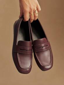 Rosivie 女士乐福鞋 - 酒紅色 - 查看 9