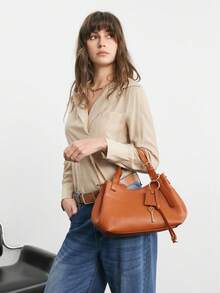 SHECARRY New Handbag, Multi-Functional Fashion Tote Bag, Versatile Shoulder Bag For Commuting - Brown - View 7