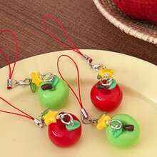 1个可爱3D苹果挂饰 | 少女风手机挂绳/钥匙扣/包包挂件 - 彩色 - 查看 7
