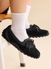 CUCCOO EASI 女士系带休闲平底鞋，适合日常穿着 - 黑色 - 查看 5