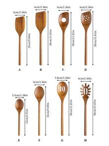 Haus Hana 1PC Premium Acacia Wood Spoon For Cooking,Non Stick Wooden Kitchen Utensil Set Heat-Resistant Wooden Spoons, Ladle, Turner,Perfect For Cooking Good Kitchen Cookware Set,Meet All Your Request For Cooking - Multicolor - View 7