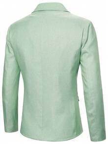Manfinity Mode Men's Fashionable Business Casual Suit Jacket - Baby Blue - View 2