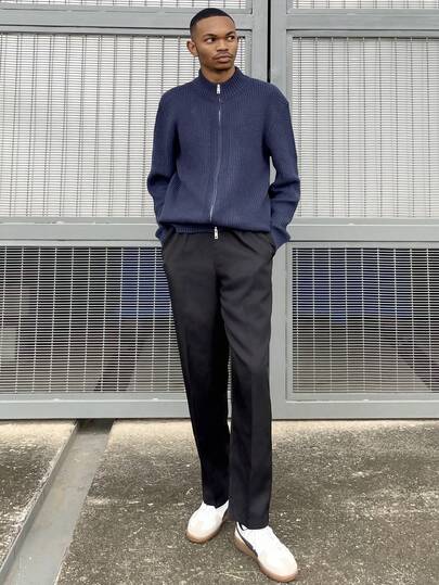Ngobest Haus Ngobest Haus 厚款男士纯色简约休闲长袖开衫