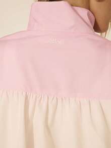 Aralina 休闲运动春夏度假沙滩跑步轻便派克大衣渐变色漏斗领拉链 - 粉色 - 查看 5