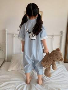 DAZY Young Girl Girls Striped Jumpsuit Loungewear - Blue - View 3