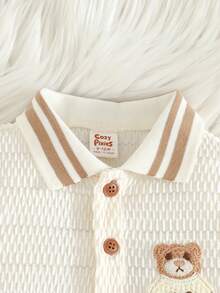 Cozy Pixies 男婴 Polo 领短袖连体衣，百搭舒适 - 彩色 - 查看 6