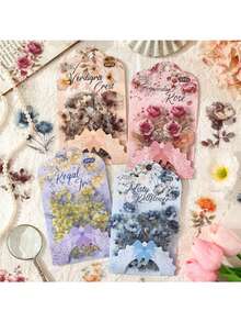 4pcs Europa Floral Ode PET Sticker Set | Cross-Border Journal Stickers For Student & DIY Scrapbook Supplies - suit - View 2