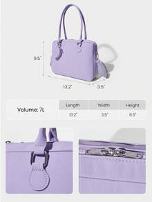 GLOWMODE Medium 7L Carry Your Heart Water-Resistant Adjustable Strap Tote Bag With Heart-Shaped Coin Purse Daily Casual Wear - Purple - View 7