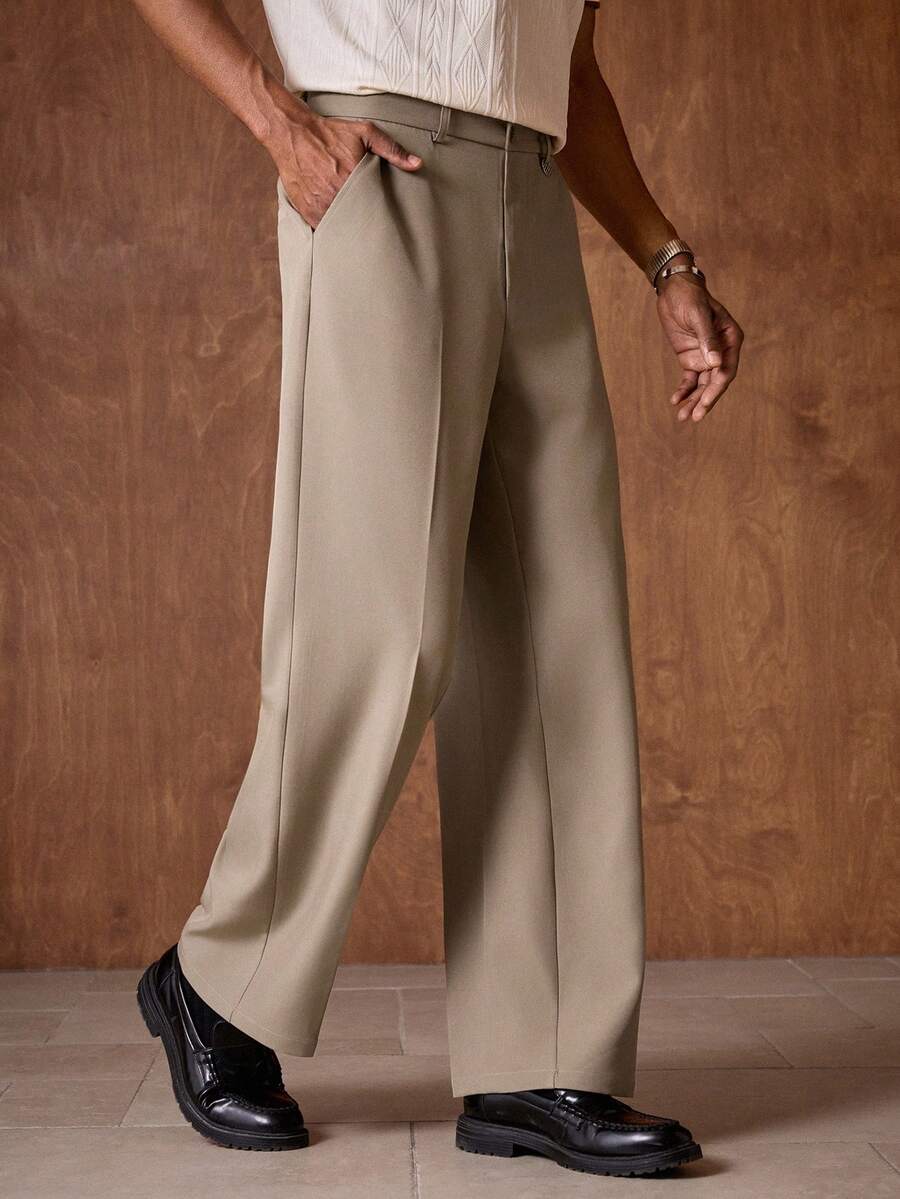 AKNOTIC Business Casual Quần dài nam dệt kim, ống đứng, cạp trung bình, kiểu dáng thường ngày, thích hợp cho mùa xuân/hè, đi nghỉ mát, dự tiệc, đám cưới, quà tặng tốt nghiệp.