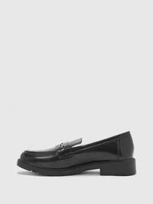 CUCCOO BIZCHIC Ladies Black Glossy Platform Loafers Casual Commuter Style Valentine's Day - Black 1 - View 9