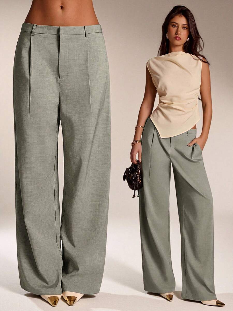 Avantive Quần ống rộng màu trơn đơn giản cho nữ Quần dài công sở giản dị cho nữ Quần áo mùa thu cho nữ Quần áo mùa đông cho nữ Quần áo Halloween Giáng sinh cho nữ Quần áo thanh lịch khi đi chơi Trang phục mùa thu trang trọng Quần váy cho nữ Quần sang trọng khi đi chơi cho nữ