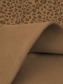 INAWLY 女式豹纹长袖简约连帽衫，适合日常休闲穿着、毕业典礼、教师装、返校套头衫秋季 - 咖啡棕 - 查看 3