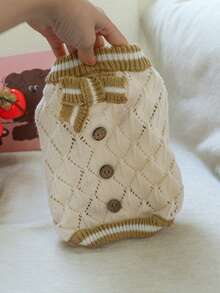 PETSIN 1件宠物毛衣，春秋季镂空针织毛衣，猫狗通用休闲服装 - 彩色 - 查看 11