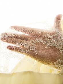 LYSMO Women's Lace Patchwork Notched Collar Fashionable Versatile Commuting Long Sleeve Blazer - Light Yellow - View 10