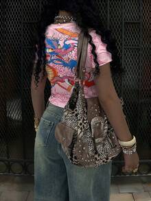 Rovax Áo thun nữ cổ tròn tay ngắn in chữ và đầu lâu - Nhiều màu - Xem 2