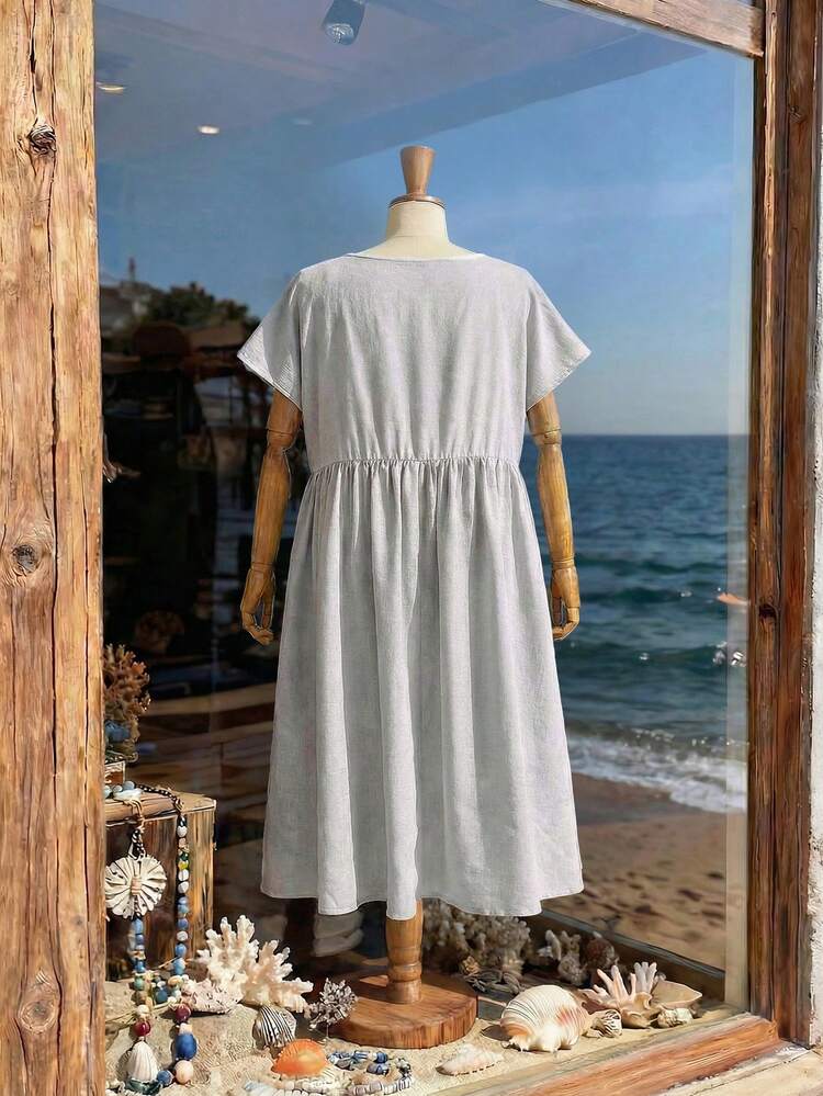 Plus Size Colorful Print Casual Vacation Dress\Summer Summer Dress  Summer Outfits Summer Clothes Spring Dress Spring Outfit Women Spring Clothing Country Style For Women Country Dress For Women Vacation Outfits Women  Beach Outfits For Women  Beach Vacation Outfits For Women  Seaside Retro Mannequin Window Display