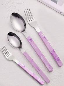 Madebyblanc Western Cutlery Set For Home Use, Small Tavern Tableware, Steak Fork Knife Spoon Set Gift - Multicolor - View 2