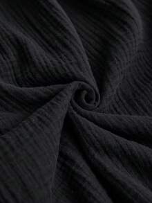 SHEIN VCAY Große Größen Lässig einfarbiges Zugband Wickel-Trägerkleid, Strandkleid, Urlaubsoutfit, Boho-Stil - Schwarz - Übersicht 11