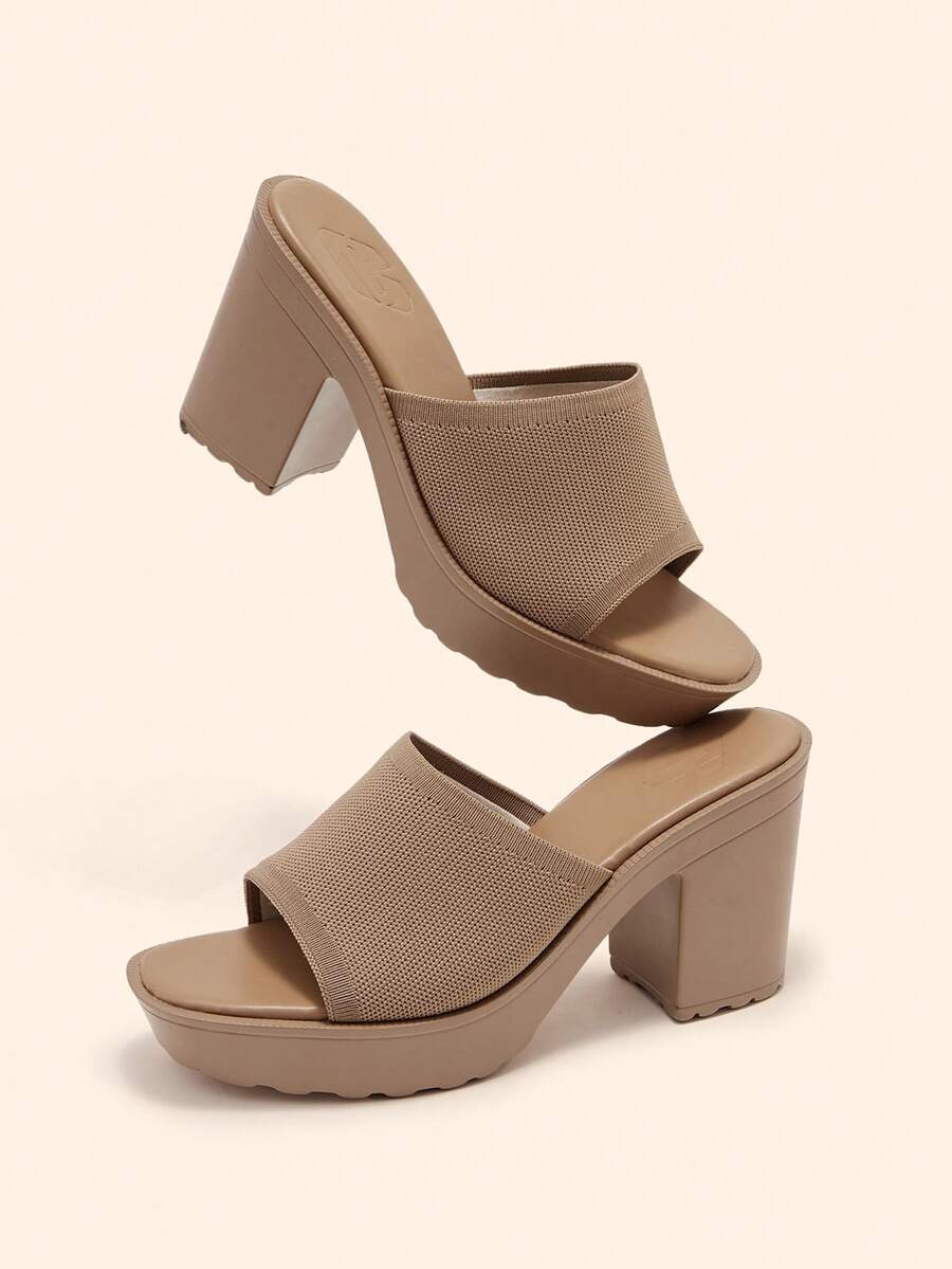 CUCCOO BASICS 女士单带粗跟穆勒凉鞋，优雅夏季高跟凉鞋，适合夏季毕业典礼、舞会、度假、返校、大学生、万圣节、圣诞节等场合。 - 鏽棕色 - 查看 1