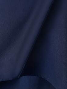 SHEIN Essnce بلوزة كاجوال للنساء بياقة على شكل حرف V وأكمام متدلية، مناسبة للصيف - أزرق بحري - مشاهدة 6