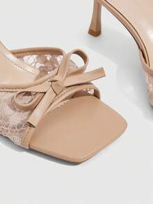 CUCCOO SZL Sexy New Summer Gold Criss-Cross Strap Fashionable Charming Sexy Women's High Heel Sandals, Slim Strap Square Toe Stiletto Heels Open Toe Sandals - Khaki - View 6