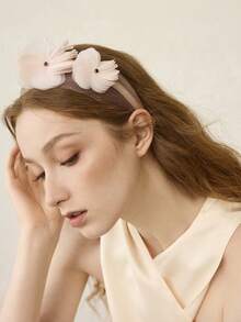 MOTF PREMIUM BIG PINK FLOWER MESH HEADBAND - Baby Pink - View 2