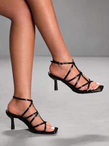 CUCCOO SZL Women's Elegant Commuter Heeled Sandals - Black - View 1