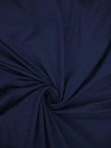 SHEIN Clasi Vestido midi de línea A con cuello en V, textura de punto, cintura con volantes y cadena, para mujer talla grande, primavera/verano - Azul Marino - Ver 8