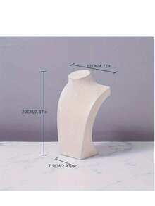 1件装人体模型胸像展示项链架天鹅绒项链颈部模特吊坠展示柜珠宝展示道具返校季 - 米色 - 查看 2